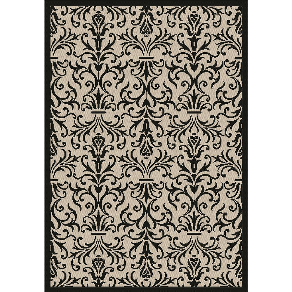 Dynamic Rugs 2742-3901 Piazza 7 Ft. 10 In. X 10 Ft. 10 In. Rectangle Rug in Sand/Black